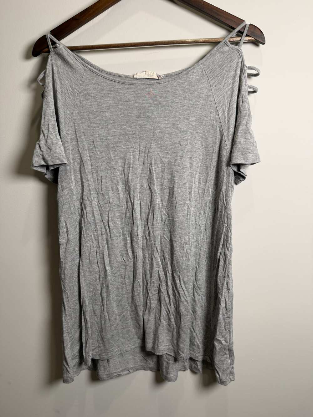 Pink Republic Heather Gray Cold-Shoulder Short-Sleeve Dress Size L